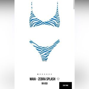 Triangl bikini set- Maia blue zebra